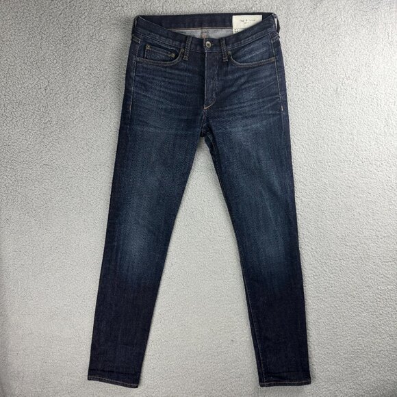 Rag & Bone Jeans Mens 29 x 32 Pants Indigo Blue Fit 2 Slim Dark Wash Denim USA 1 - Picture 2 of 10